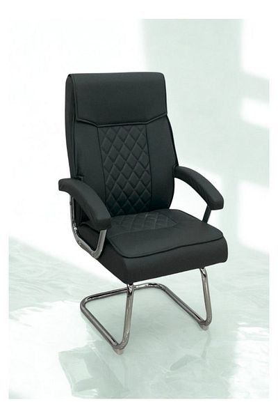 smart home Classic fixed padded leather office chair with medium back and armrest, padded office chair with comfortable armrest