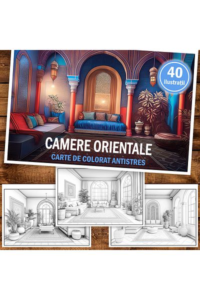 Legendary Gifts Anti-stress coloring book, 40 illustrations Oriental Rooms, 86 pages