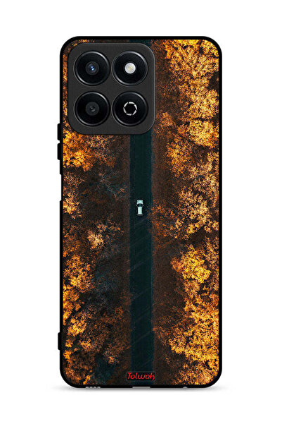 Tolwak غطاء حماية لهاتف Honor Play 60 Plus 5G بتصميم طريق في أشجار الخريف