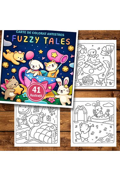 Legendary Gifts Mini coloring book, 41 Fuzzy Tales illustrations, 88 pages