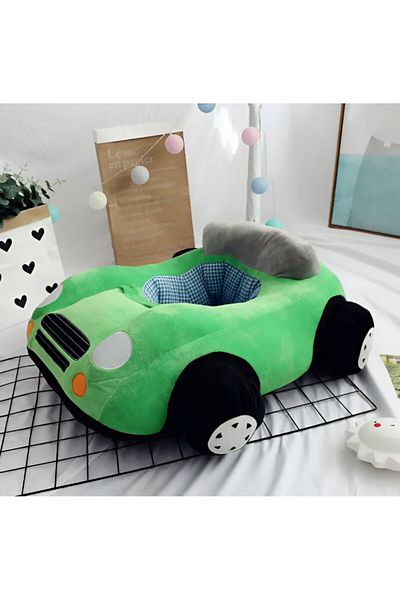 rexa Car-Shaped Baby Floor Seat – Soft Plush Infant Sitting Chair (56.6 x 48 x 19 cm) for Boys & Girls
