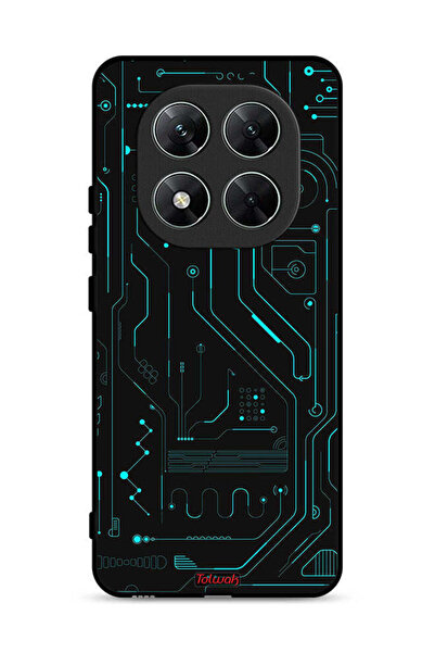 Tolwak غطاء حماية لهاتف Xiaomi Poco X7 5G دوائر فنية رقمية بسيطة شاشات متعددة