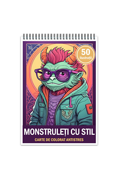 Legendary Gifts Carte de colorat antistres, 50 de imagini cu Monștri cu Stil,...