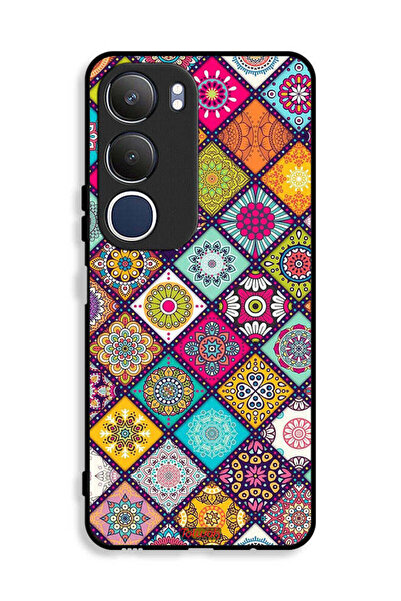 Tolwak غطاء حماية لهاتف Vivo Y19s 4G بنقشة مربعات ماندالا