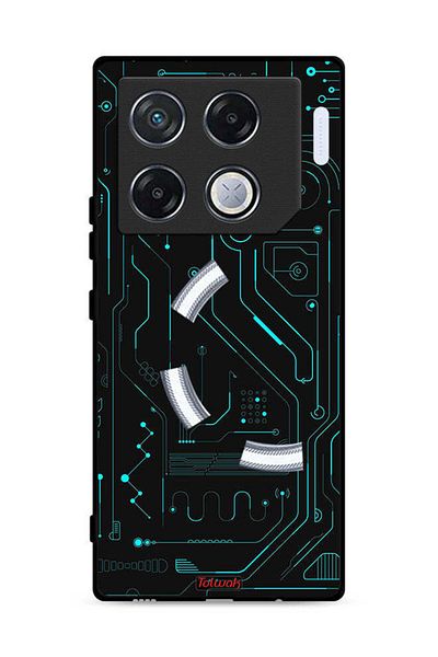 Tolwak غطاء حماية لهاتف Infinix GT 20 Pro 5G، دوائر فنية رقمية، بساطة، شاشات متعددة