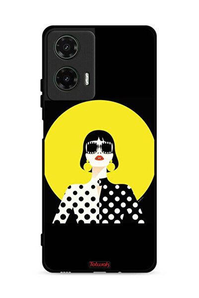 Tolwak غطاء حماية لهاتف موتورولا موتو جي 35 5G بتصميم فتاة أنيقة