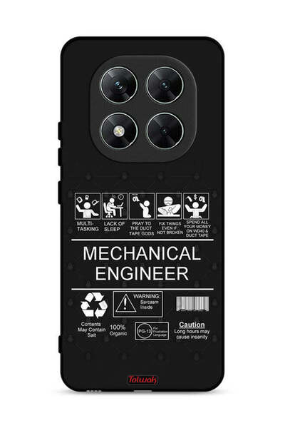 Tolwak غطاء حماية لهاتف شاومي ريدمي نوت 14 برو 5G، ملصق مهندس ميكانيكي