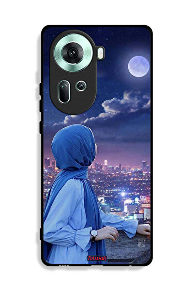 Tolwak Oppo Reno11 5G Protective Case Cover Looking At Moon Hijab Girl