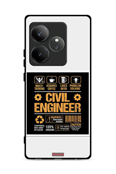 Tolwak غطاء حماية لهاتف Realme GT Neo6 5G، ملصق مهندس مدني