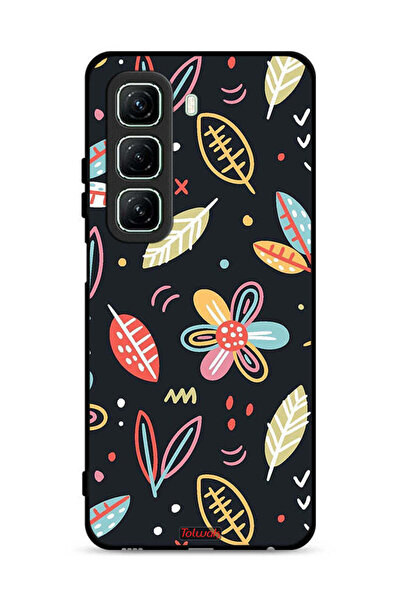 Tolwak غطاء حماية لهاتف Infinix Hot 50 5G بطبعة زهور وأوراق فنية تجريدية