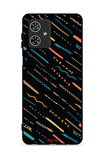 Tolwak غطاء حماية لهاتف موتورولا موتو جي 54 5G بنمط خطوط تجريدية X