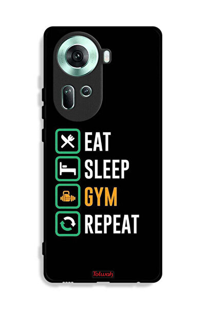 Tolwak غطاء حماية Oppo Reno11 5G Eat Sleep Gym Repeat