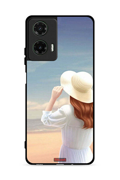 Tolwak غطاء حماية لهاتف موتورولا موتو جي 35 5G بطبعة فتاة واقفة