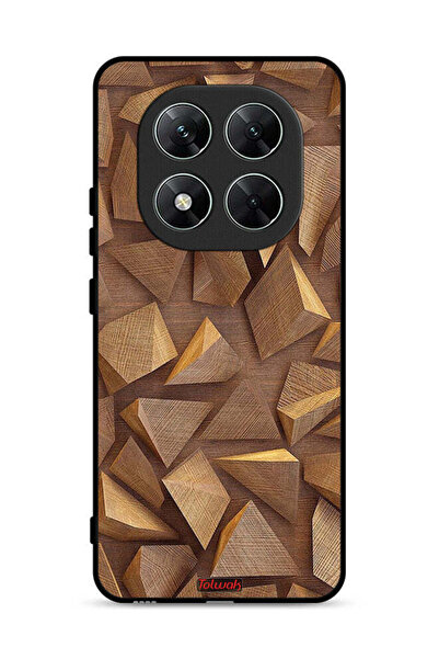 Tolwak غطاء حماية لهاتف شاومي ريدمي نوت 14 برو 5G، قطع خشبية فنية