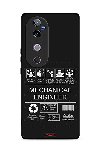 Tolwak غطاء حماية لهاتف Vivo V40 5G، ملصق مهندس ميكانيكي