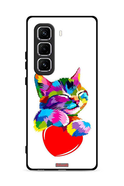 Tolwak غطاء حماية لهاتف Infinix Hot 50 Pro Plus 4G بتصميم قطة ملونة