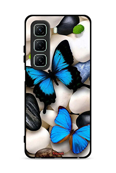 Tolwak غطاء حماية لهاتف Infinix Hot 50 5G بنقشة فراشات على أحجار