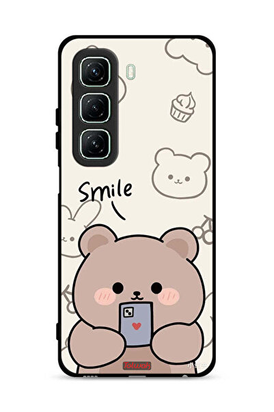 Tolwak غطاء حماية لهاتف Infinix Hot 50 5G برسومات الدب المبتسم