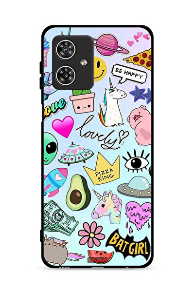 Tolwak غطاء حماية لهاتف موتورولا موتو جي 54 5 جي بملصقات جميلة