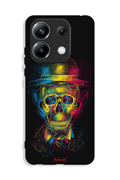 Tolwak غطاء حماية لهاتف شاومي ريدمي نوت 13 برو 4G بتصميم جمجمة وقبعة ملونة وف...