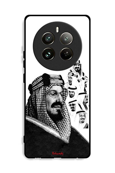 Tolwak غطاء حماية لهاتف Realme 12 Pro 5G، ملصق فني أبيض وأسود لملوك المملكة ا...