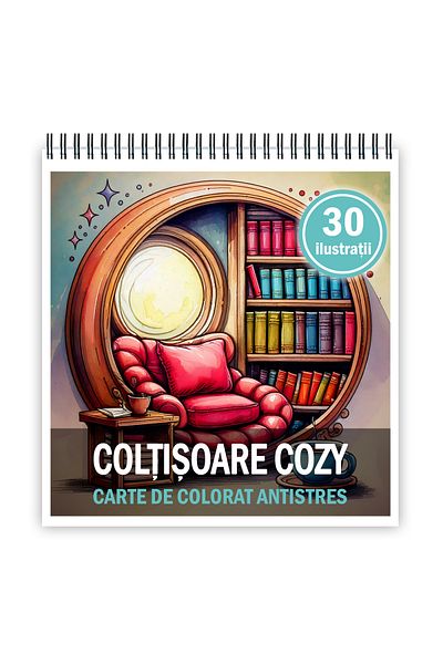 Legendary Gifts Mini coloring book for relaxation and anti-stress, 30 illustrations Cozy Corners, 66 pages