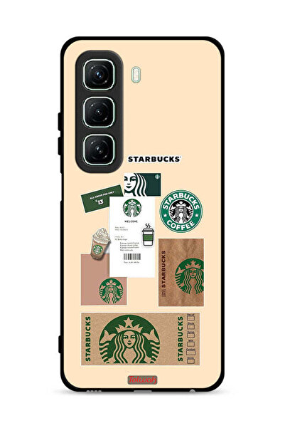 Tolwak غطاء حماية لهاتف Infinix Hot 50 5G بملصق قهوة