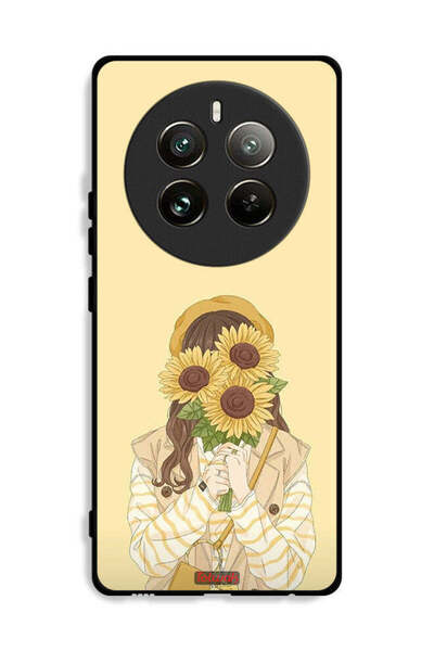 Tolwak غطاء حماية لهاتف Realme 12 Pro Plus 5G بغطاء وجه مزين بزهرة عباد الشمس