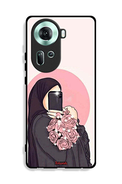 Tolwak غطاء حماية لهاتف Oppo Reno11 5G، فن التقاط صور سيلفي مع حمل الزهور