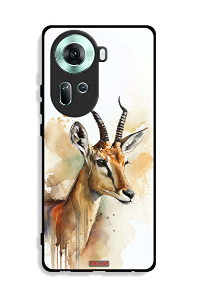 Tolwak غطاء حماية لهاتف Oppo Reno11 5G بتصميم فن تجريدي للغزلان