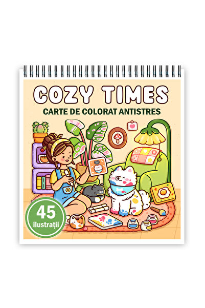 Legendary Gifts Carte de colorat antistres, 45 de imagini Cozy Times, 96 pagini