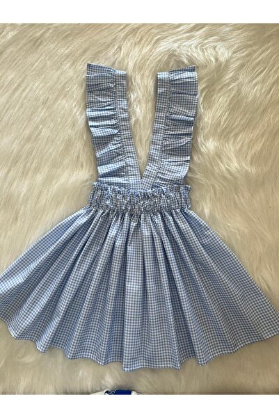 Eylülce Butik ΚΟΡΙΤΣΙΑ ΜΠΛΕ ΚΟΥΤΑΛΙ ΛΕΥΚΟ ΦΙΟΥΝΤΟ ΦΟΡΕΜΑ ΣΑΛΟΠΕΤ ΜΕ ΖΑΡΙΑ (100% ΒΑΜΒΑΚΙ)