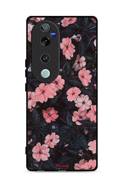 Tolwak غطاء حماية لهاتف Vivo S19 Pro 5G - لون الخوخ والورود الصغيرة