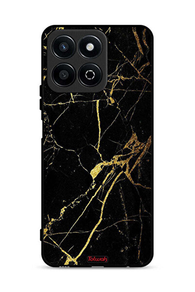 Tolwak غطاء حماية لهاتف Honor Play 60 Plus 5G بلون الرخام المتصدع