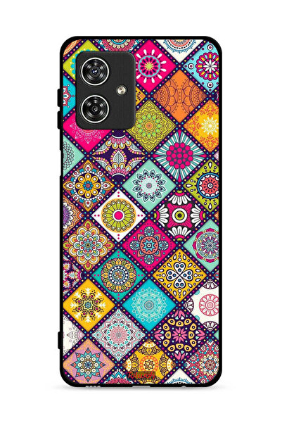 Tolwak غطاء حماية لهاتف موتورولا موتو جي 54 5G بنقشة مربعات ماندالا