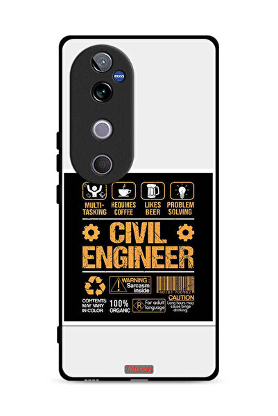 Tolwak غطاء حماية لهاتف Vivo V40 5G، ملصق مهندس مدني