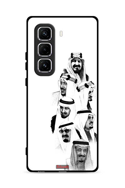 Tolwak غطاء حماية لهاتف إنفينيكس هوت 50 برو بلس 4G، فن ملوك السعودية، أبيض وأسود