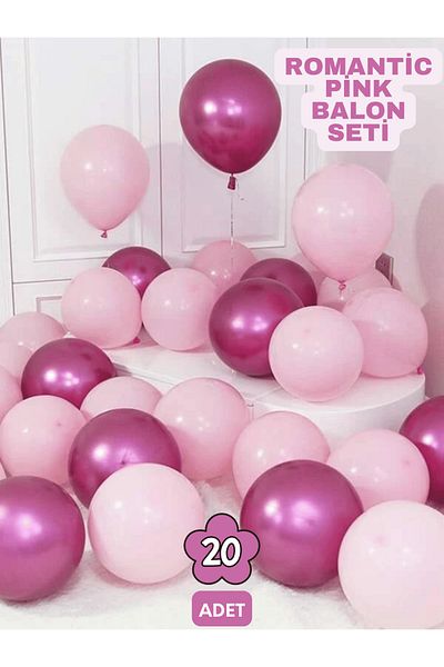 Mielibon Romantic Pink Balloon Set – 12 Inch 20-Piece Chrome and Pastel Pink Balloon