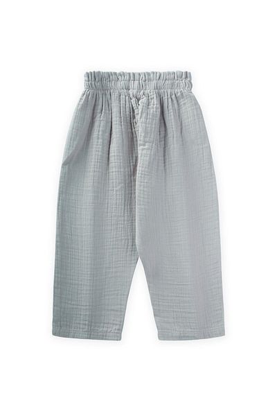 Cigit Organic Waist Ruffled Wide Cut Muslin Trousers 1-8 Years Water Green