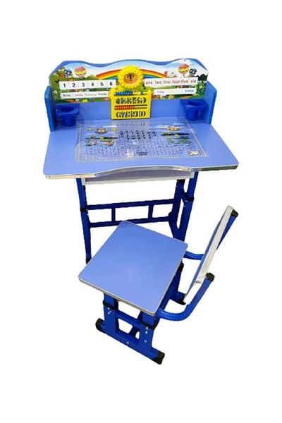 rexa Folding Study Table And Chair Blue 40x40x55cm