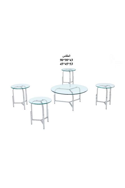 DEC4 Steel and glass serving table set