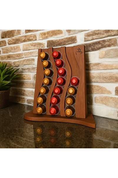 Srd3dMaker Ahşap Dokulu Biyoplastik Nespresso Kapsül Standı – Doğa Dostu Şık ...