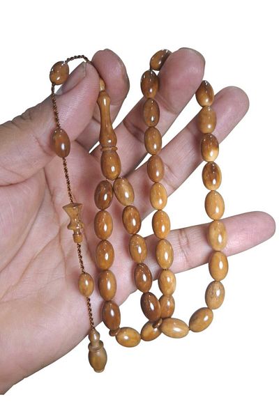 Cekke Tesbih Natural Kuka 10*11 mm Muhammed Erden Craftsmanship Prayer Beads Suitable for Daily Use