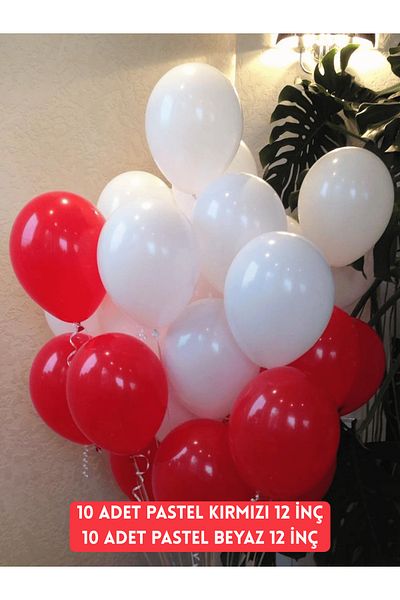 Mielibon 12 Inch Red & White Balloon Set – 20S Party & Decoration Balloons