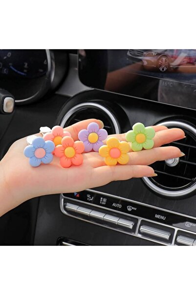 Tudivanyu Aksesuar زهرة مشبك سيارة 3 قطع بألوان جديدة عشوائية (أصفر برتقالي و...
