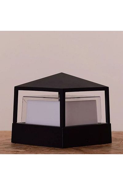 SUNPA Post Lights Outdoor Garden Lights Deck Lighting Square Black LED Post Cap Lamp 20W Warm White