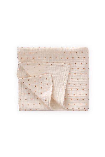 Cigit Natural Polka Dot Muslin Blanket 90X100 cm Brown
