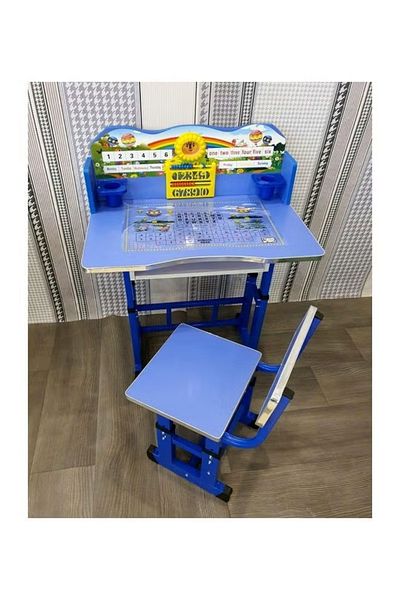 rexa Folding Study Table And Chair Blue 40x40x55cm