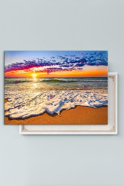 Morfil Sanat Atölyesi Plaja Marea Apus de soare Peisaj Modern Canvas Art Print