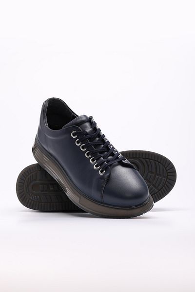 Ayakkabıhane Inside and Outside Genuine Leather Navy Blue Eva Men's Casual Daily Shoes Ah08154131241106